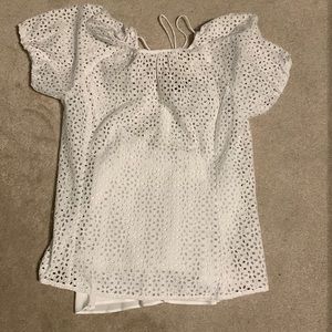 J crew white eyelet top